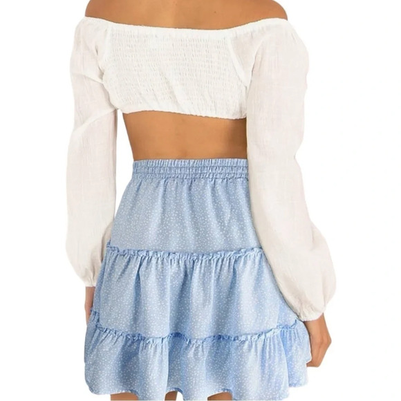Alelly Women's Summer Cute High Waist Ruffle Skirt Floral Print Swing Beach Mini - Picture 7 of 9